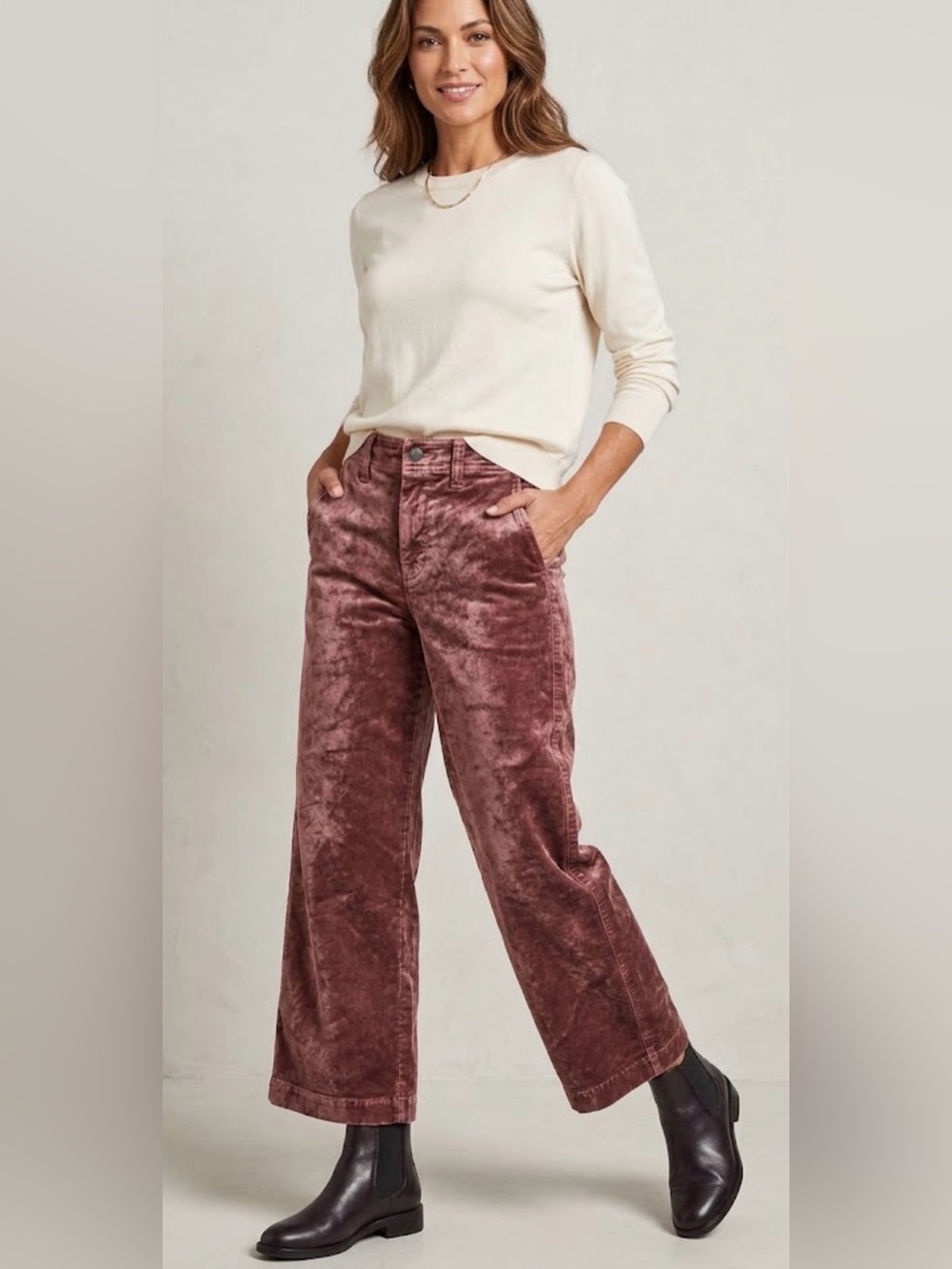 Paige Nellie High-Rise Velvet Culotte Jeans